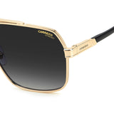 Carrera Mens Dark Grey Shaded Lens Black Gold Square Sunglasses with 100% UV Protection