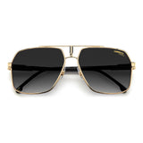 Carrera Mens Dark Grey Shaded Lens Black Gold Square Sunglasses with 100% UV Protection