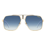 Carrera Mens Dk Blue Shaded Lens Gold Square Sunglasses with 100% UV Protection