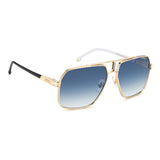 Carrera Mens Dk Blue Shaded Lens Gold Square Sunglasses with 100% UV Protection