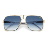 Carrera Mens Dk Blue Shaded Lens Gold Square Sunglasses with 100% UV Protection