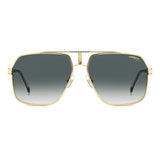 Carrera Mens Green Shaded Lens Gold Striped Red Square Sunglasses with 100% UV Protection