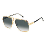 Carrera Mens Green Shaded Lens Gold Striped Red Square Sunglasses with 100% UV Protection