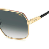 Carrera Mens Green Shaded Lens Gold Striped Red Square Sunglasses with 100% UV Protection