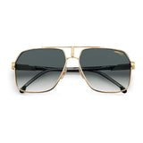 Carrera Mens Green Shaded Lens Gold Striped Red Square Sunglasses with 100% UV Protection