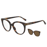 Moschino Love Womens Brown Lens Havana 2 Cat Eye Sunglasses with 100% UV Protection - 20590305L5470
