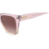 MOSCHINO LOVE Womens Pink Lens Gold Square Sunglasses with 100% UV Protection-20590435J523X