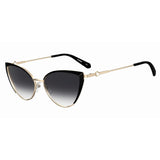 MOSCHINO LOVE Womens Grey Lens Black Cat Eye Sunglasses with 100% UV Protection-2059082M2569O