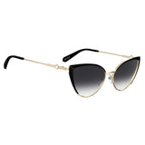 MOSCHINO LOVE Womens Grey Lens Black Cat Eye Sunglasses with 100% UV Protection-2059082M2569O