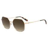 MOSCHINO LOVE Womens Brown Lens Gold Square Sunglasses with 100% UV Protection-20590900055HA