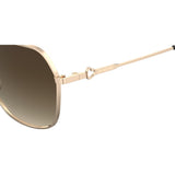 MOSCHINO LOVE Womens Brown Lens Gold Square Sunglasses with 100% UV Protection-20590900055HA