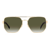Dsquared2 Mens Green Shaded Lens Gold Havana Square Sunglasses with 100% UV Protection.