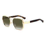 Dsquared2 Mens Green Shaded Lens Gold Havana Square Sunglasses with 100% UV Protection.