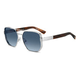 Dsquared2 Mens Dk Blue Shaded Lens Dark Ruthenium Horn Square Sunglasses with 100% UV Protection.