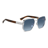 Dsquared2 Mens Dk Blue Shaded Lens Dark Ruthenium Horn Square Sunglasses with 100% UV Protection.