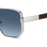 Dsquared2 Mens Dk Blue Shaded Lens Dark Ruthenium Horn Square Sunglasses with 100% UV Protection.