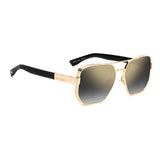 Dsquared2 Mens Grey Shaded Gold Mirror Lens Gold Black Square Sunglasses with 100% UV Protection.