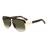 Dsquared2 Mens Green Shaded Lens Havana Gold Navigator Sunglasses with 100% UV Protection.