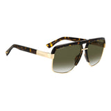 Dsquared2 Mens Green Shaded Lens Havana Gold Navigator Sunglasses with 100% UV Protection.