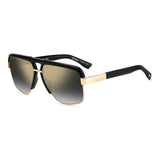 Dsquared2 Mens Grey Shaded Gold Mirror Lens Black Gold Navigator Sunglasses with 100% UV Protection.