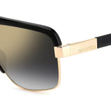 Dsquared2 Mens Grey Shaded Gold Mirror Lens Black Gold Navigator Sunglasses with 100% UV Protection.