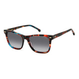 Carrera Women Dark Grey Shaded Lens Blue Havana Rectangular Sunglasses with 100% UV Protection