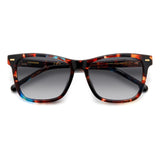Carrera Women Dark Grey Shaded Lens Blue Havana Rectangular Sunglasses with 100% UV Protection