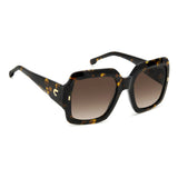 Carrera Womens Brown Shaded Lens Havana Square Sunglasses with 100% UV Protection -20615408654HA