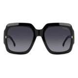 Carrera Womens Dark Grey Shaded Lens Black Square Sunglasses with 100% UV Protection -206154807549O
