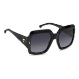 Carrera Womens Dark Grey Shaded Lens Black Square Sunglasses with 100% UV Protection -206154807549O