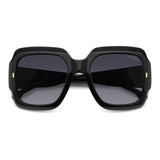 Carrera Womens Dark Grey Shaded Lens Black Square Sunglasses with 100% UV Protection -206154807549O