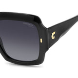 Carrera Womens Dark Grey Shaded Lens Black Square Sunglasses with 100% UV Protection -206154807549O