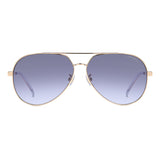 Carrera Womens Grey Azure Lens Gold Blue Aviator Sunglasses with 100% UV Protection -206155LKS63GB