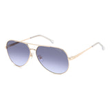 Carrera Womens Grey Azure Lens Gold Blue Aviator Sunglasses with 100% UV Protection -206155LKS63GB