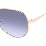 Carrera Womens Grey Azure Lens Gold Blue Aviator Sunglasses with 100% UV Protection -206155LKS63GB