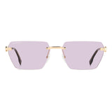 Dsquared2 Mens Violet Lens Gold Pink Rectangular Sunglasses with 100% UV Protection.