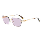 Dsquared2 Mens Violet Lens Gold Pink Rectangular Sunglasses with 100% UV Protection.