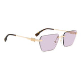 Dsquared2 Mens Violet Lens Gold Pink Rectangular Sunglasses with 100% UV Protection.