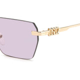 Dsquared2 Mens Violet Lens Gold Pink Rectangular Sunglasses with 100% UV Protection.