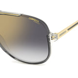 Carrera Mens Grey Gold Lens Grey Square Sunglasses with 100% UV Protection -206297KB764FQ