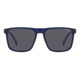 Carrera Mens Solid  Grey Lens Blue Rectangular Sunglasses with 100% UV Protection -206300FLL57IR