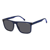 Carrera Mens Solid  Grey Lens Blue Rectangular Sunglasses with 100% UV Protection -206300FLL57IR