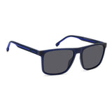 Carrera Mens Solid  Grey Lens Blue Rectangular Sunglasses with 100% UV Protection -206300FLL57IR