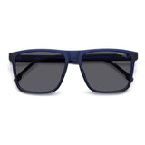Carrera Mens Solid  Grey Lens Blue Rectangular Sunglasses with 100% UV Protection -206300FLL57IR