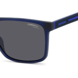 Carrera Mens Solid  Grey Lens Blue Rectangular Sunglasses with 100% UV Protection -206300FLL57IR