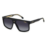 Carrera Unisex Grey Lens Black Rectangular Sunglasses with 100% UV Protection -206301003599O
