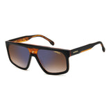 Carrera Unisex Brown Blue Lens Black Rectangular Sunglasses with 100% UV Protection -20630137N59A8