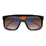 Carrera Unisex Brown Blue Lens Black Rectangular Sunglasses with 100% UV Protection -20630137N59A8