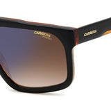 Carrera Unisex Brown Blue Lens Black Rectangular Sunglasses with 100% UV Protection -20630137N59A8