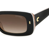 Carrera Womens Brown Lens Black Nude Rectangular Sunglasses with 100% UV Protection -206324KDX53HA